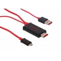 S-link MHL-50 MHL to HDMI + Mikro 5 pin S2 + Not Usb Şarj Konnektör