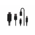 S-link MHL-75 Samsung S2+S3+S4+Not+Not2 to HDMI Çevirici Kablo