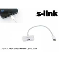 S-link SL-IP571 Micro 5pin to iPhone 5 Çevirici Kablo