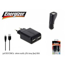 Energizer 32UEUCMC2 Micro Usb 1000MA 3 in 1 Ev+Araç Şarj seti