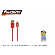 Energizer LCAEHUSYIPRD2 LIGHTNING Usb 1m Kırmızı Data + Şarj kablosu