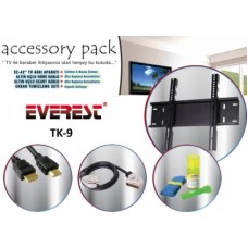 Everest TK-9 Temizleme Set + Askı Aparatı HDMI + Scart Kab.