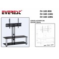 Everest EV-102-110G 110cm Gümüş Lcd Tv Sehpası