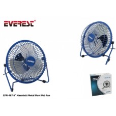Everest EFN-487 6 Masaüstü Metal Mavi Usb FAn