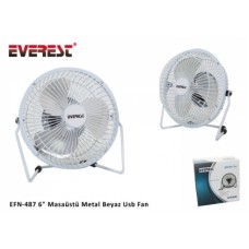 Everest EFN-487 6 Masaüstü Metal Beyaz Usb Fan