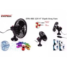 Everest EFN-483 12V 4 Siyah Araç Fanı