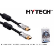 Hytech HY-P565 HDMI TO HDMI 3m Altın Uçlu 24K 1.4 Ver. 3D Kablosu