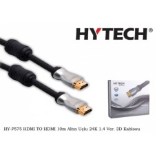 Hytech HY-P575 HDMI TO HDMI 10m Altın Uçlu 24K 1.4 Ver. 3D Kablosu