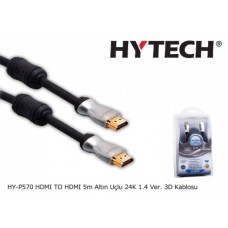Hytech HY-P570 HDMI TO HDMI 5m Altın Uçlu 24K 1.4 Ver. 3D Kablosu