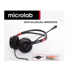 Microlab K270 Siyah/kırmızı Mikrofonlu Kulaklık