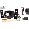 Mikado MD-2809 2+1 40W RMS Siyah Usb+SD+Fm Destekli Multimedia Speaker