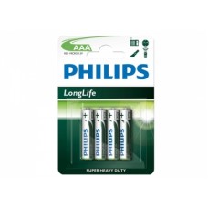 Philips R03L4B/97 Longlife İnce AAA 4 lü Pil