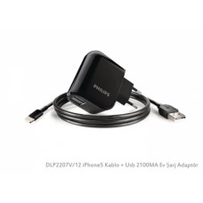 Philips DLP2207V/12 iPhone5 Kablo + Usb 2100MA Ev Şarj Adaptör