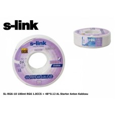 S-link SL-RG6-10 100mt RG6 1.0CCS + 48*0.12 AL Starter Anten Kablosu