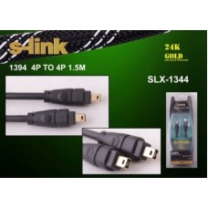 S-link SLX-1344 IEEE1394 4/4 PİN 1.5m Firewire Gold Kablosu