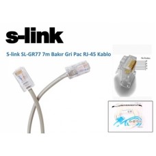 S-link SL-GR77 7m Bakır Gri Pac RJ-45 Kablo
