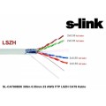 S-link SL-CAT808BK 305m 0.55mm 23 AWG Full Bakır FTP LSZH CAT6 Kablo