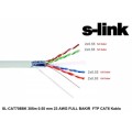 S-link SL-CAT708BK 305m 0.55mm 23 AWG Full BakırFTP CAT6 Kablo