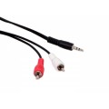 S-link SL-877 10m 3.5mm/M To 2*RCA/M Ses Kablosu