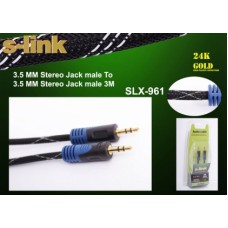 S-link SLX-961 3m Gold Kılıflı Stereo Ses Kablosu