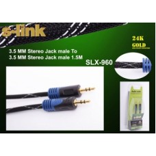 S-link SLX-960 1.5m Gold Kılıflı Stereo Ses Kablosu