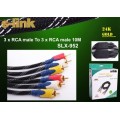 S-link SLX-952 10m Gold Kılıflı 3 lü RCA Video Kablo