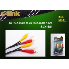 S-link SLX-681 1.5m 3 LÜ RCA Video Kablo