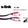 S-link SL-188 5m 2 Li RCA Stereo Kablo S-link SL-188 5m 2 Li RCA Stereo Kablo
