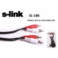 S-link SL-186 3m 2 Li RCA Stereo Kablo S-link SL-186 3m 2 Li RCA Stereo Kablo