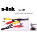 S-link SL-684 3m 3 LÜ RCA Video Kablo S-link SL-684 3m 3 LÜ RCA Video Kablo