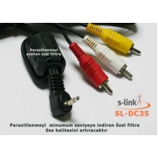 S-link SL-DC35 1.8m DC3.5 TO 3 Lü RCA Filitreli Kablo