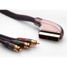 S-link SLX-M997 SCART TO 3RCA 2m Gold+Metal Kablo
