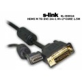 S-link SL-DH016 DVI(24+1)M TO HDMI 1.8m Kablo