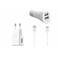 S-link SMG-494 Micro Usb3.0 Samsung Note3 2000MA 3 in 1 Ev+2 li Araba Şarjı ve Kablosu