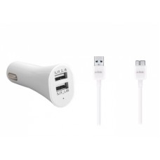 S-link SMG-490 Micro Usb3.0 Samsung Note3 2000MA 2 in 1 2 li Usn Araç şarjı ve Kablosu