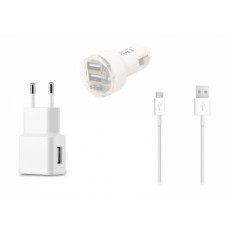 S-link SMG-454 Micro Usb Akıllı Telefonlar 2000MA 3 in 1 Ev+2 li Araba Şarjı ve Kablosu