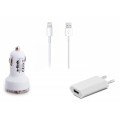 S-link IP-549 iPhone 5 + iPad Mini 2000MA 3 in 1 Ev+Araç+Data Şarj Kablosu