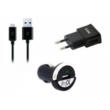 S-link SMG-442 Micro Usb Akıllı Telefonlar 1000MA 3 in 1 Ev + Araba Şarjı ve Kablosu
