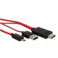 S-link MHL-60 (IP-562) Samsung Galaxy S3+S4+Not2 Şarj + HDMI Kablosu