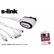 S-link SLX-22C 1000MA 220V Universal 4 in 1 iPhone4+Samsung+Kamera Şarj