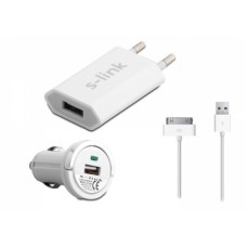 S-link IP-804 1000MA Iphone/Ipod 3 in 1 Araç Şarjı