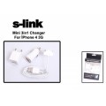 S-link SLX-44A 3G/3GS/4G Mini 3 in 1 Şarj