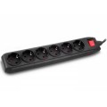 S-link SPG6-750 JOUL 1.5m 6 lı Akım Korumalı Siyah Priz
