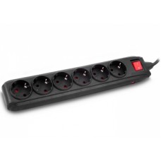 S-link SPG6-750 JOUL 1.5m 6 lı Akım Korumalı Siyah Priz