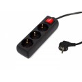 S-link SPG8-3-30 3m 3Lü Akım Kor.Kutu Siyah Priz