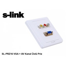 S-link SL-PRZ16 VGA + AV Kanal Üstü Priz