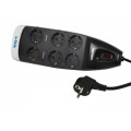 S-link SPGX-66 2m 6 lı Akım Korumalı Siyah Priz Çoklayıcı