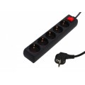 S-link SPG8-5-50 5m 5 li Akım Korumalı Siyah Priz