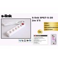 S-link SPG7-6-15 1.5m 6 li Akım Korumalı Beyaz Priz