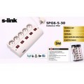 S-link SPG6-5-30 3m 5Li Akım Kor. Anahtarlı Gri Priz